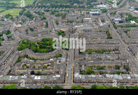Aerial view of Royal Circus and Circus Place in the New Town, Edinburgh. Stock Photo