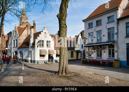 Walplein Square Of Brugge, Belgium Stock Photo - Alamy