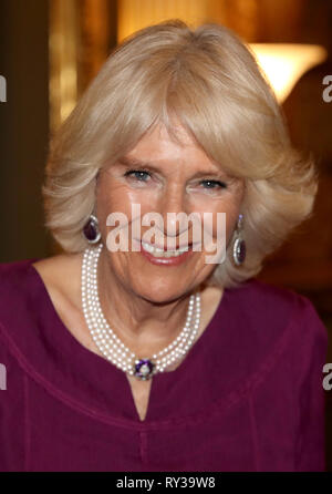 The Duchess of Cornwall at the annual Commonwealth Day reception at Marlborough House, the home of the Commonwealth Secretariat in London.