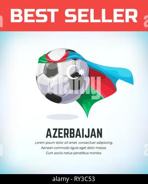 Azerbaijan football or soccer ball. Football national team. Vector illustration. Stock Vector