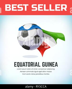 Equatorial Guinea football or soccer ball. Football national team. Vector illustration. Stock Vector