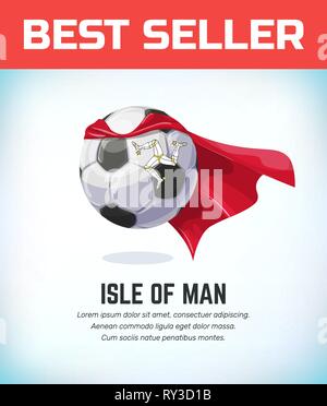 Isle of Man flag soccer ball in net. Vector sport illustration Stock ...