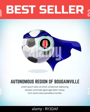 Autonomous Region Of Bougainville football or soccer ball. Football national team. Vector illustration. Stock Vector