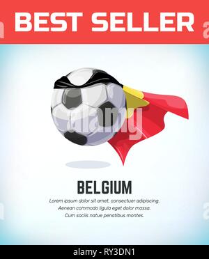 Belgium football or soccer ball. Football national team. Vector illustration. Stock Vector