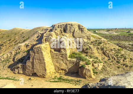 Mary Turkmenistan Gyaur Kala Town Walls Fortress of the Zoroastrians Stock Photo