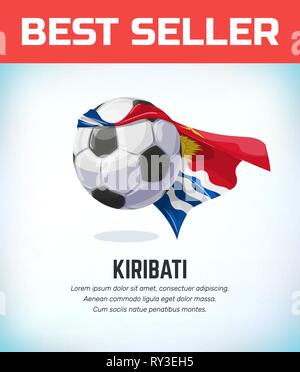 Kiribati football or soccer ball. Football national team. Vector illustration. Stock Vector