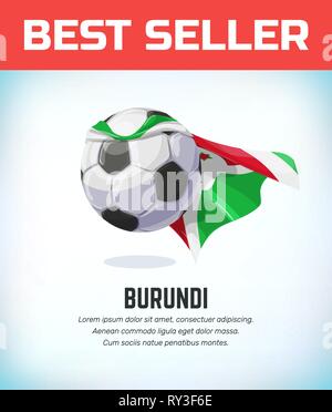 Burundi football or soccer ball. Football national team. Vector illustration. Stock Vector