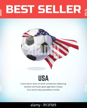 American football or soccer ball. Football national team. Vector illustration Stock Vector