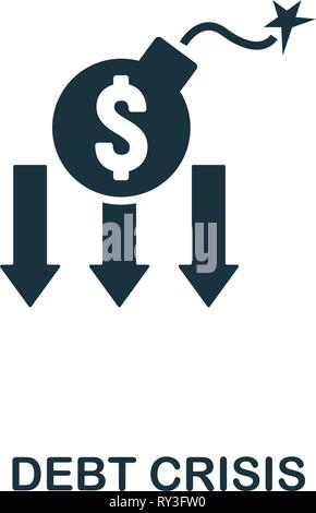 Debt Crisis icon. Creative element design from risk management icons collection. Pixel perfect Debt Crisis icon for web design, apps, software, print Stock Vector