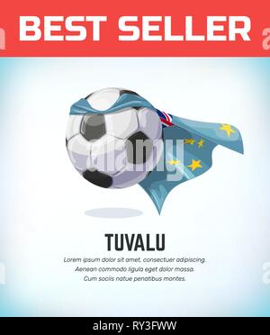 Tuvalu football or soccer ball. Football national team. Vector illustration Stock Vector