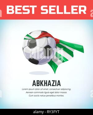 Abkhazia football or soccer ball. Football national team. Vector illustration Stock Vector