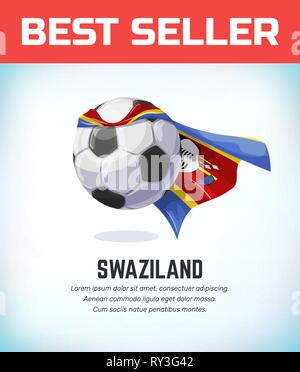 Swaziland football or soccer ball. Football national team. Vector illustration Stock Vector