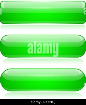 Green 3d glass buttons Stock Vector