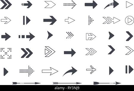 Collection of arrows and icon symbols Stock Vector