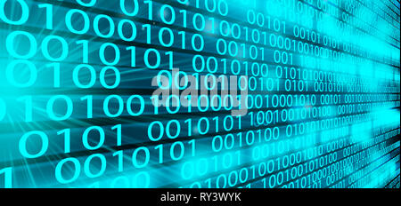 Digital data binary code technology matrix background, data flood conectivity futuristic binary code programming in cyber space, data technology conce Stock Photo