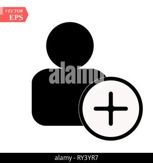 Add User rounded icon. Vector designed for web and software interfaces. Isolated on white Stock Vector