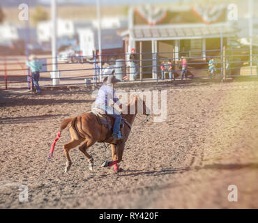 Rodeo scene in Utah, USA. Stock Photo