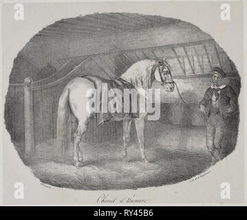 Cheval d'Hanovre. Théodore Géricault (French, 1791-1824). Lithograph Stock Photo