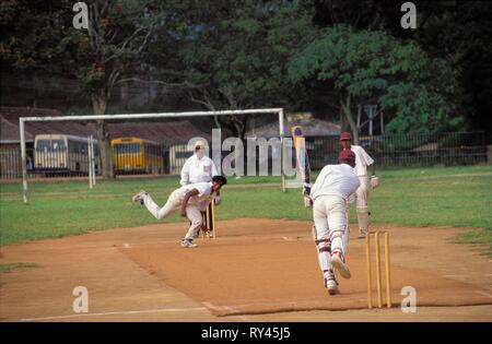 Cricket match, Bandarawela, Sri Lanka Stock Photo