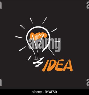 Logo of light bulb with concept ideas. Vector illustration Stock Vector