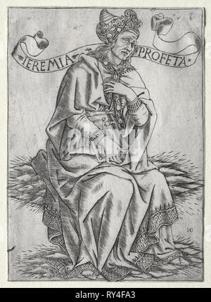 The Prophets:  Jeremiah, c. 1470-75. Baccio Baldini (Italian, c. 1436-1487). Engraving Stock Photo