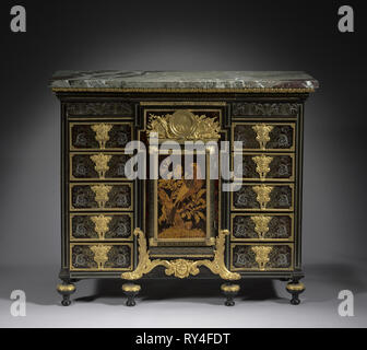 Cabinet, c. 1690. André-Charles Boulle (French, 1642-1732). Ebony, marquetry in metal and tortoise shell; overall: 101.3 x 117.6 x 50 cm (39 7/8 x 46 5/16 x 19 11/16 in Stock Photo