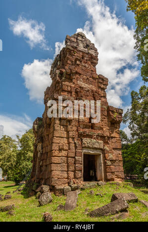 Prasats Sour Prat, ancient towers in the center of Angkor Thom, Cambodia. Stock Photo