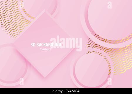 Paper cut abstract 3d web trendy background Stock Vector