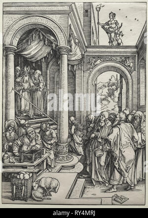 The Life of the Virgin: The Presentation of the Virgin in the Temple, c. 1502-1503. Albrecht Dürer (German, 1471-1528). Woodcut Stock Photo