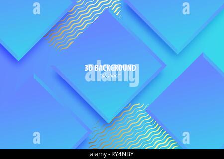 Paper cut abstract 3d web trendy background Stock Vector