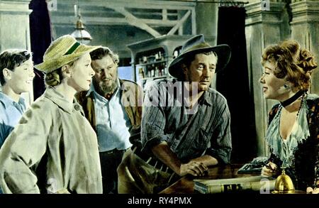 ANDERSON,KERR,USTINOV,MITCHUM,JOHNS, THE SUNDOWNERS, 1960 Stock Photo