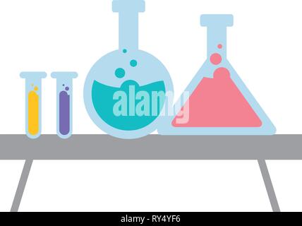 tes tubes laboratory science Stock Vector