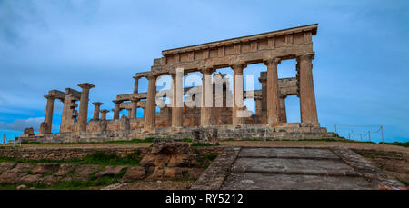 Temple of Poseidon in Sounion cape. Attika, Greece Stock Photo