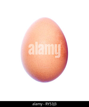Brown chicken egg isolated on white background. Stock Photo