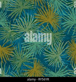 Colorful palm tree branches on abstract background. Seamless background. Vector illustration. Stock Vector