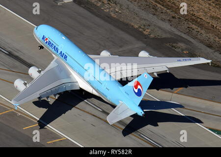 KOREAN AIR AIRBUS A380-800 HL7619 LIFTS OFF FROM RUNWAY 24R
