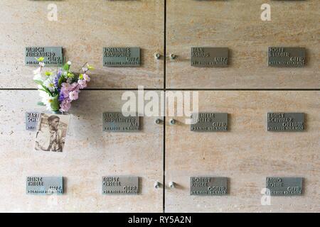 France, Manche, Mont Saint Michel Bay listed as World Heritage by UNESCO, Huisnes sur Mer, german ossuary of Mont d'Huisnes, single german ossuary in France where german soldiers killed during World war Two are buried Stock Photo