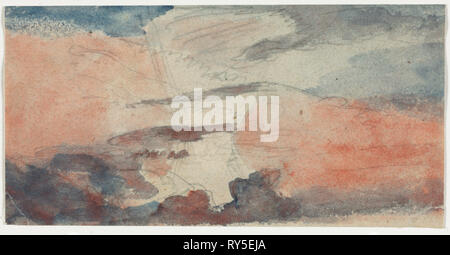 Cloud Study, 1800s. Anonymous. Watercolor Stock Photo