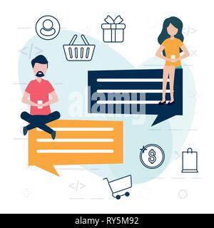 people online related Stock Vector