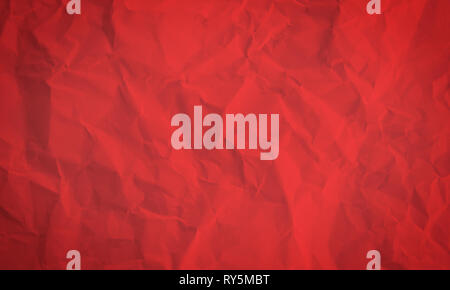 Crumpled Paper Red Abstract Background Stock Photo