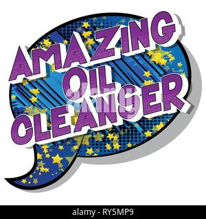 Amazing Oil Cleanser - Vector illustrated comic book style phrase on abstract background. Stock Vector