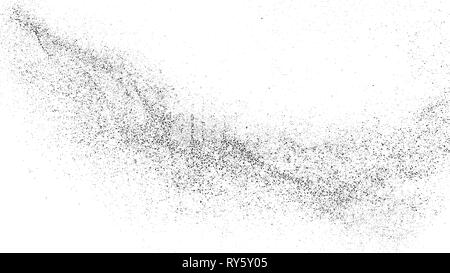 Black Grainy Texture Isolated On White Background. Distress Overlay Textured. Grunge Design Elements.  Widescreen 16 : 9. Vector Illustration, Eps 10. Stock Vector