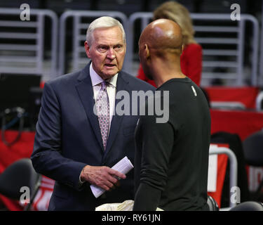 Los Angeles, CA, USA. 11th Mar, 2019. Los Angeles Clippers Jerry West before the Boston Celtics vs Los Angeles Clippers at Staples Center on March 11, 2019. (Photo by Jevone Moore) Credit: csm/Alamy Live News