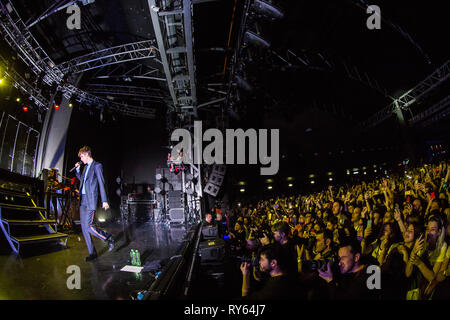 Milan, Italy. 11th Mar, 2019. The Australian pop singer-songwriter actor and Internet personality TROYE SIVAN performs live on stage at Fabrique during the 'Bloom Tour 2019' Credit: Rodolfo Sassano/Alamy Live News Stock Photo