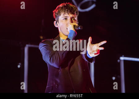 Milan, Italy. 11th Mar, 2019. The Australian pop singer-songwriter actor and Internet personality TROYE SIVAN performs live on stage at Fabrique during the 'Bloom Tour 2019' Credit: Rodolfo Sassano/Alamy Live News Stock Photo