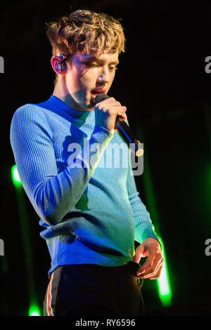 Milan, Italy. 11th Mar, 2019. The Australian pop singer-songwriter actor and Internet personality TROYE SIVAN performs live on stage at Fabrique during the 'Bloom Tour 2019' Credit: Rodolfo Sassano/Alamy Live News Stock Photo