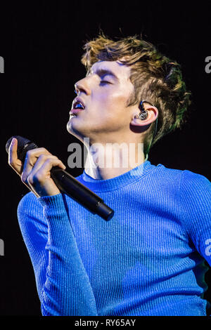 Milan, Italy. 11th Mar, 2019. The Australian pop singer-songwriter actor and Internet personality TROYE SIVAN performs live on stage at Fabrique during the 'Bloom Tour 2019' Credit: Rodolfo Sassano/Alamy Live News Stock Photo