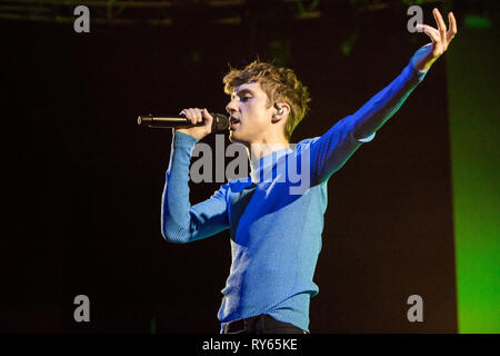 Milan, Italy. 11th Mar, 2019. The Australian pop singer-songwriter actor and Internet personality TROYE SIVAN performs live on stage at Fabrique during the 'Bloom Tour 2019' Credit: Rodolfo Sassano/Alamy Live News Stock Photo