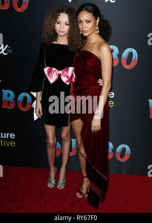 Hollywood, United States. 11th Mar, 2019. HOLLYWOOD, LOS ANGELES, CA, USA - MARCH 11: Nico Parker and Thandie Newton arrive at the World Premiere Of Disney's 'Dumbo' held at The Ray Dolby Ballroom and El Capitan Theatre on March 11, 2019 in Hollywood, Los Angeles, California, United States. (Photo by Xavier Collin/Image Press Agency) Credit: Image Press Agency/Alamy Live News Stock Photo