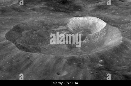 Wargo Crater, named after Michael Wargo, is 8.6 miles (13.8 km) in diameter and is located on the far side of the moon. Stock Photo